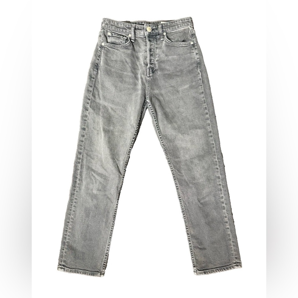 Rag & Bone Maya High Rise Ankle Slim Jeans Women’s Size 26 Grey Denim Button Fly
